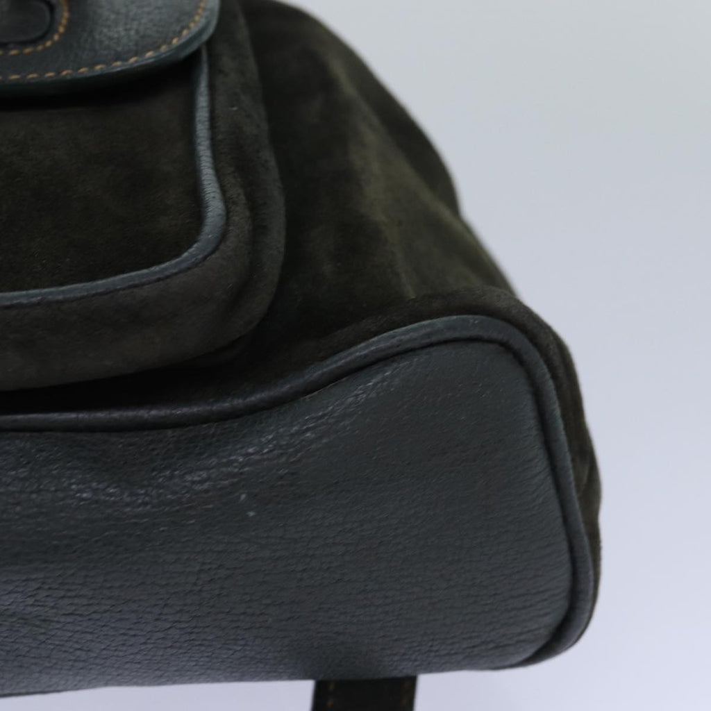 GUCCI Bamboo Backpack Suede Khaki 003 1705 0030 th5168