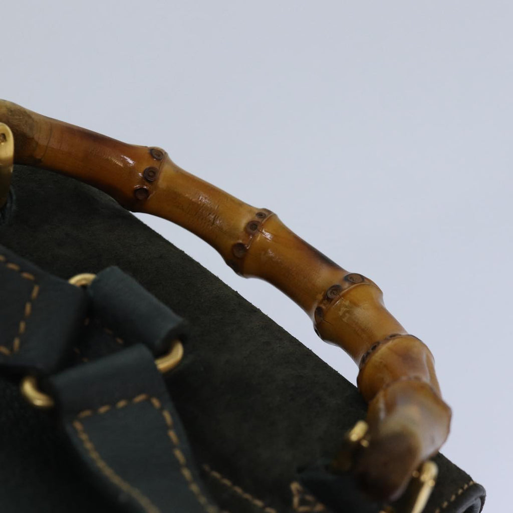 GUCCI Bamboo Backpack Suede Khaki 003 1705 0030 th5168