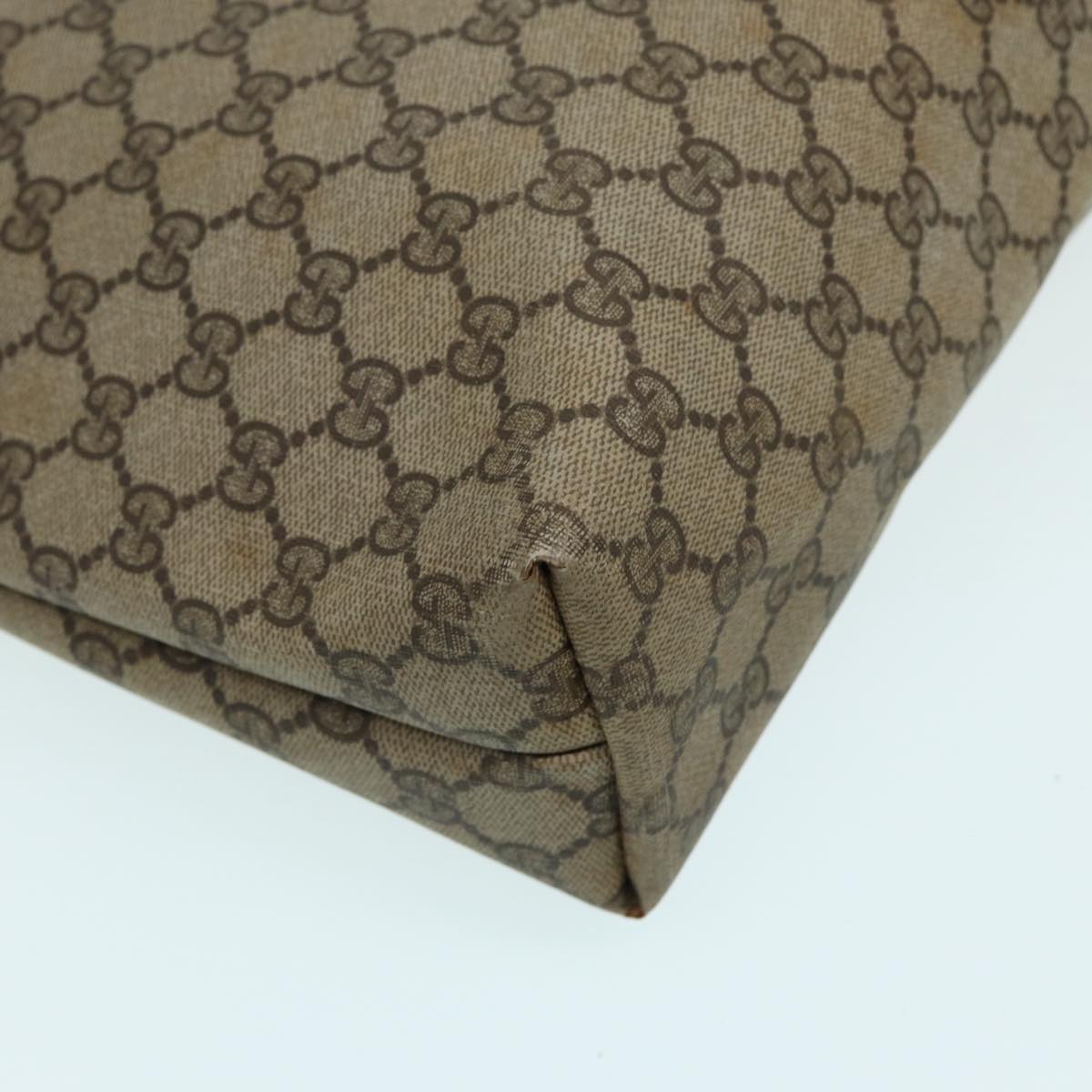 GUCCI GG Supreme Web Sherry Line Tote Bag PVC Beige Red 39 02 003 th5169