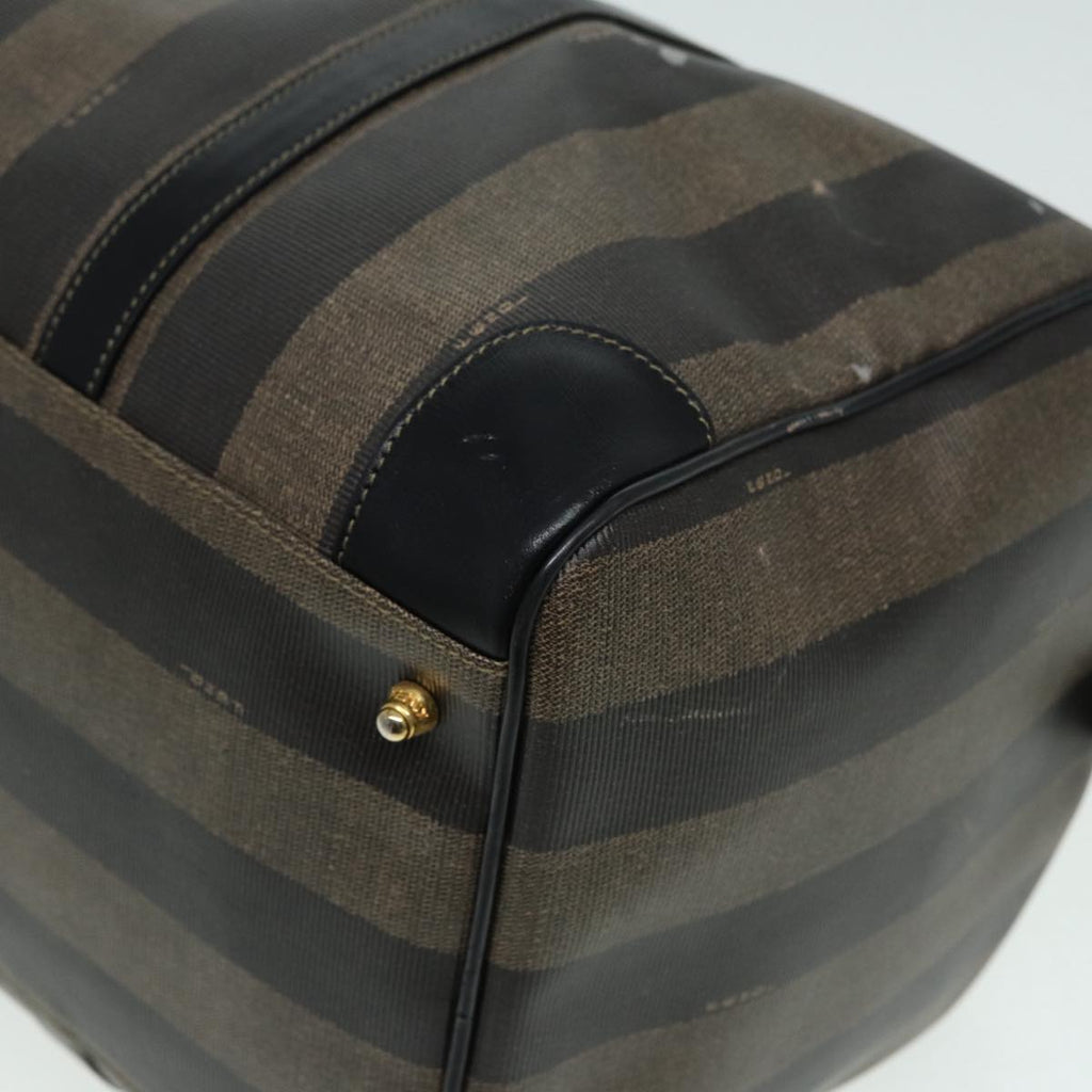 FENDI Pecan Canvas Boston Bag Brown Black th5173