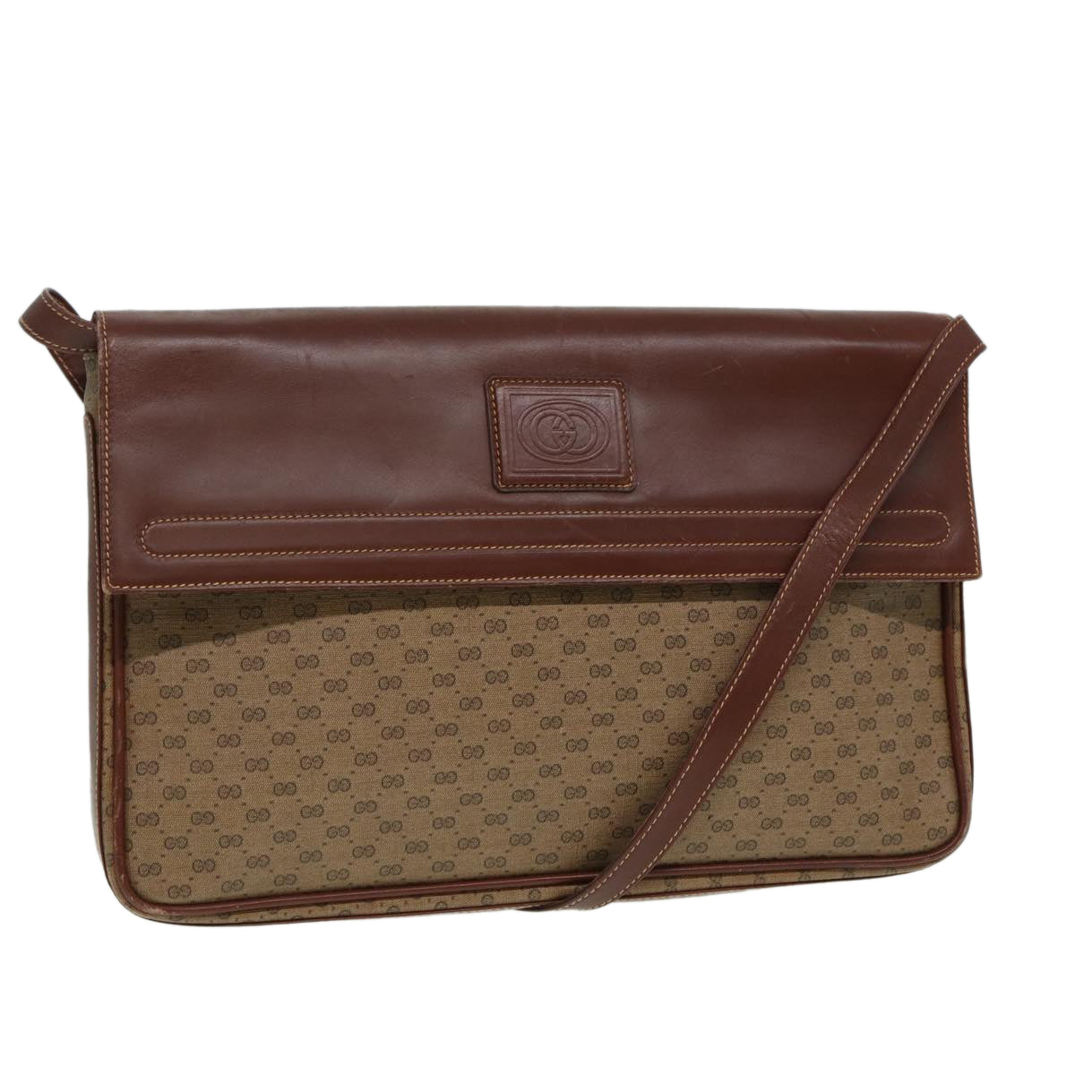 GUCCI Micro GG Supreme Shoulder Bag PVC Brown Beige 004 112 0158 th5194