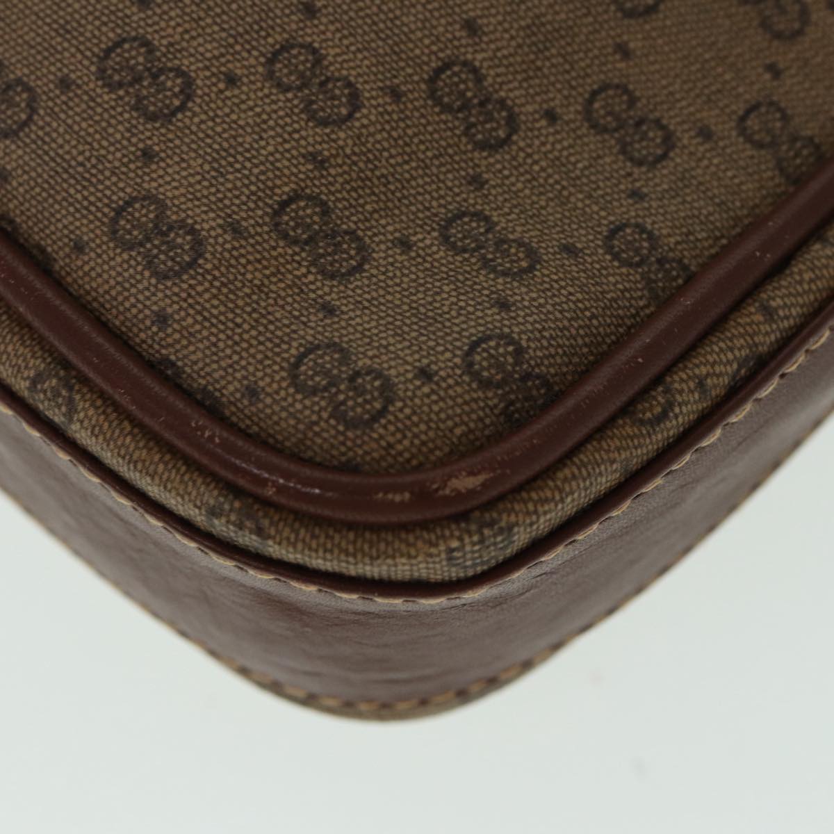 GUCCI Micro GG Supreme Shoulder Bag PVC Brown Beige 004 112 0158 th5194