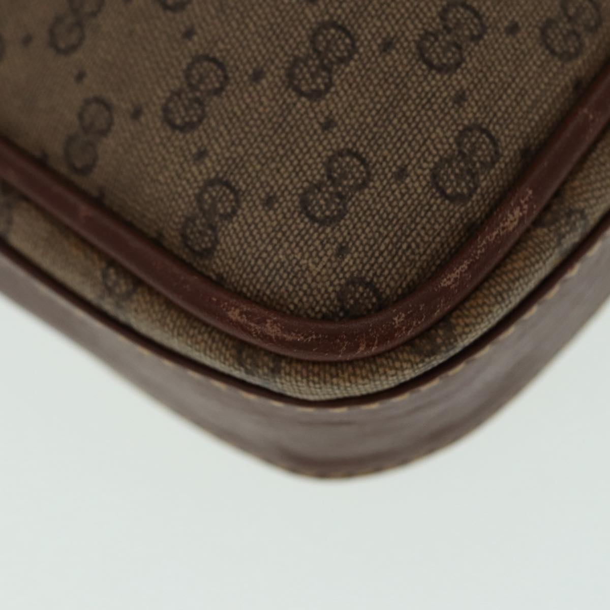GUCCI Micro GG Supreme Shoulder Bag PVC Brown Beige 004 112 0158 th5194