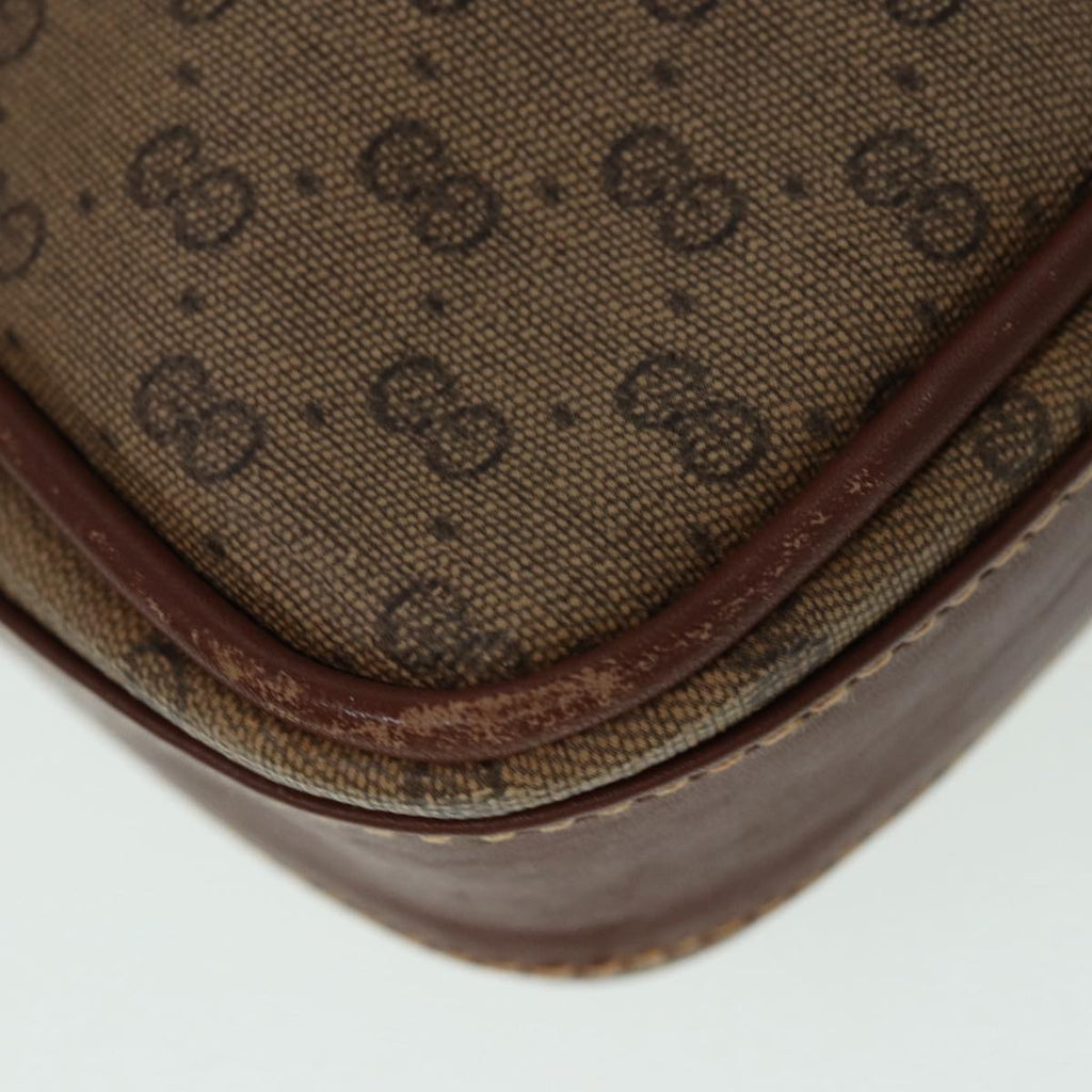GUCCI Micro GG Supreme Shoulder Bag PVC Brown Beige 004 112 0158 th5194
