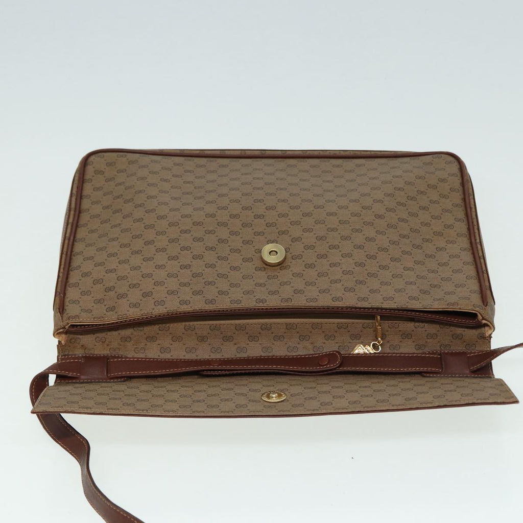 GUCCI Micro GG Supreme Shoulder Bag PVC Brown Beige 004 112 0158 th5194