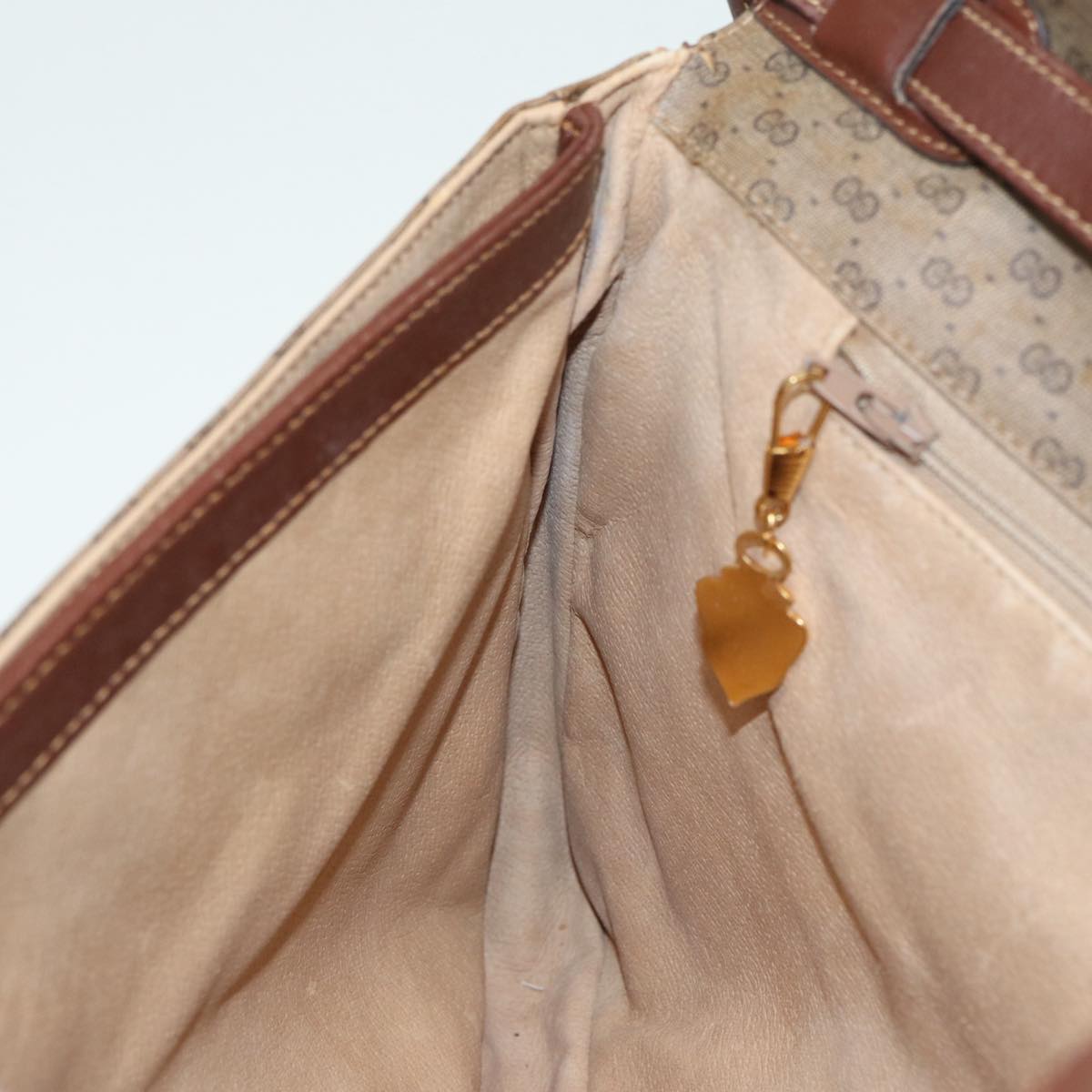 GUCCI Micro GG Supreme Shoulder Bag PVC Brown Beige 004 112 0158 th5194