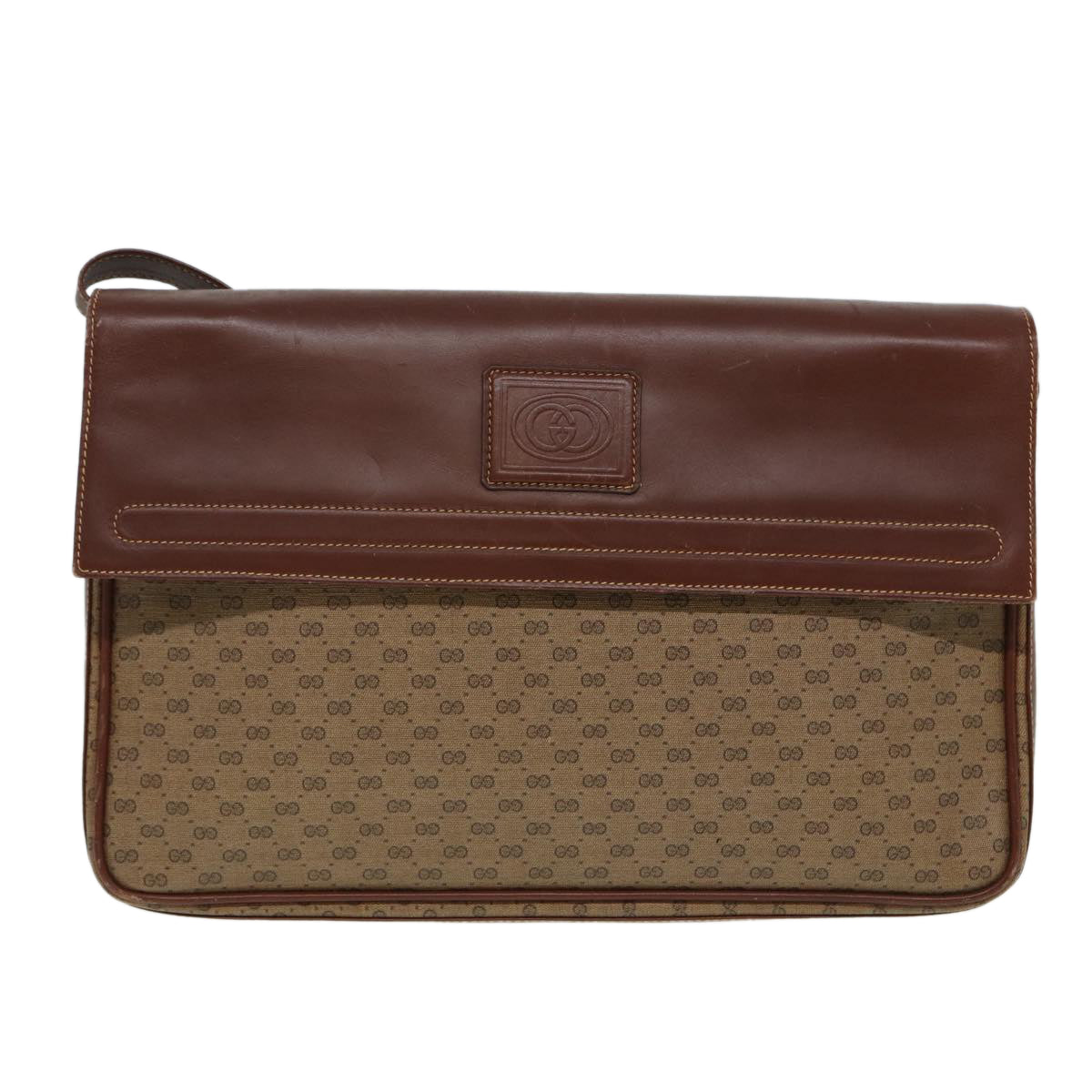 GUCCI Micro GG Supreme Shoulder Bag PVC Brown Beige 004 112 0158 th5194