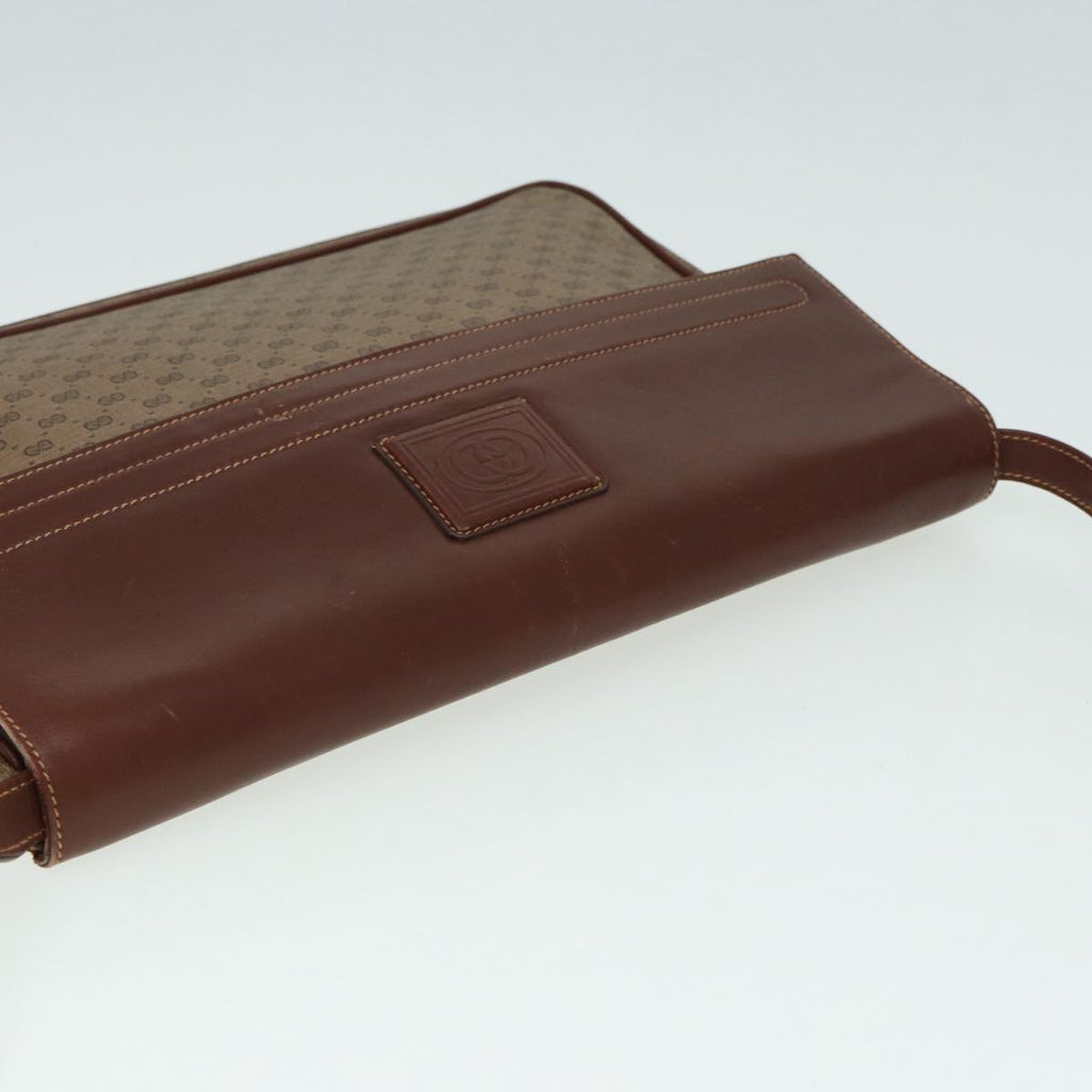 GUCCI Micro GG Supreme Shoulder Bag PVC Brown Beige 004 112 0158 th5194