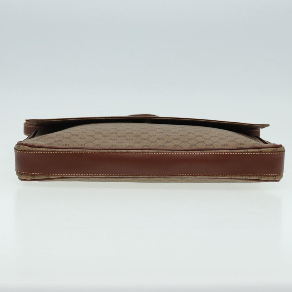 GUCCI Micro GG Supreme Shoulder Bag PVC Brown Beige 004 112 0158 th5194