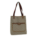 GUCCI GG Supreme Web Sherry Line Tote Bag PVC Beige Red 39 02 003 th5206