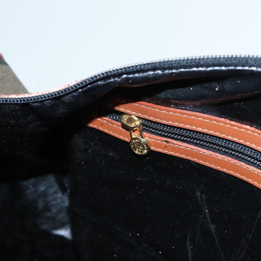 FENDI Pecan Canvas Boston Bag 2way Brown Black th5207