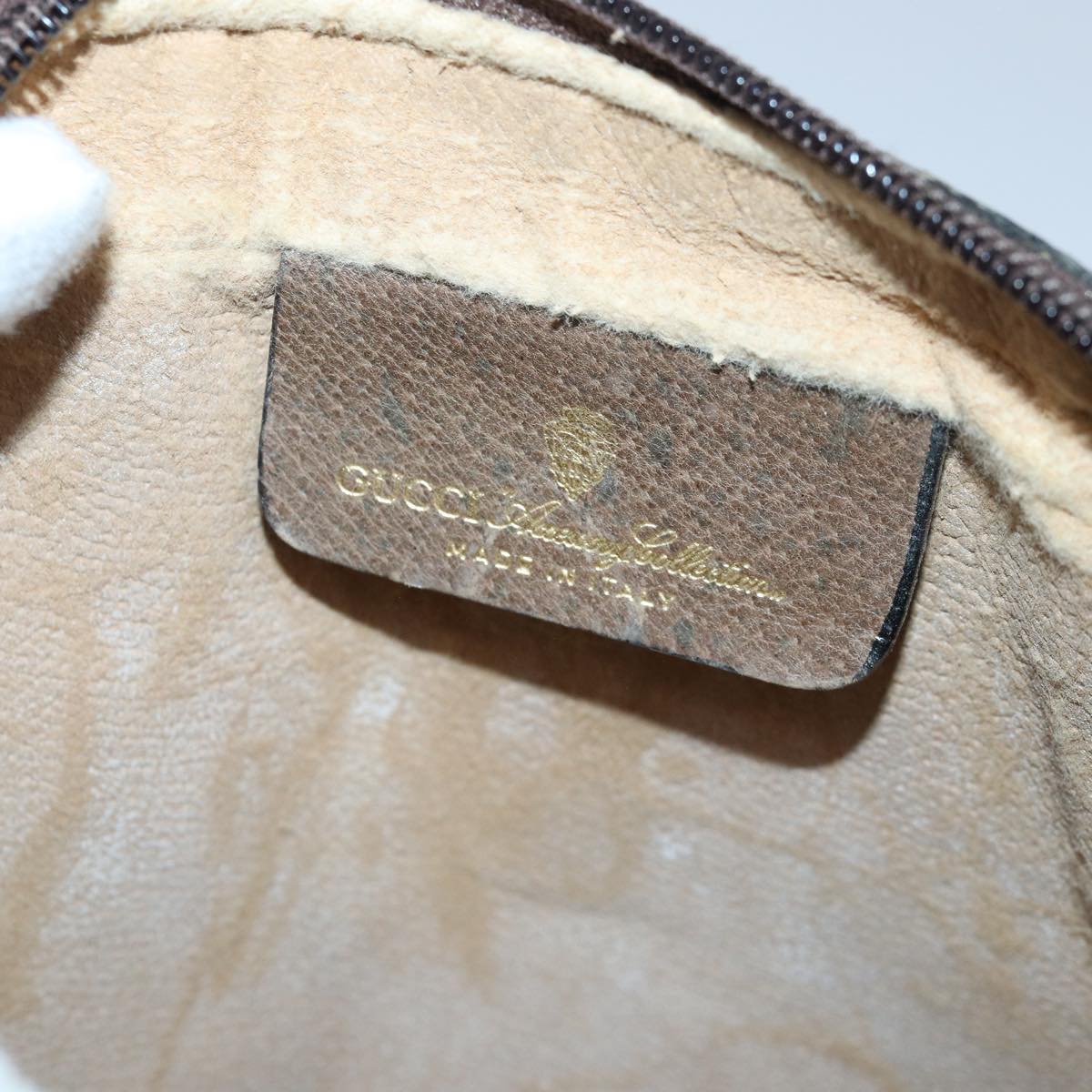 GUCCI GG Supreme Web Sherry Line Clutch Bag PVC Beige 98 73 014 3553 th5210