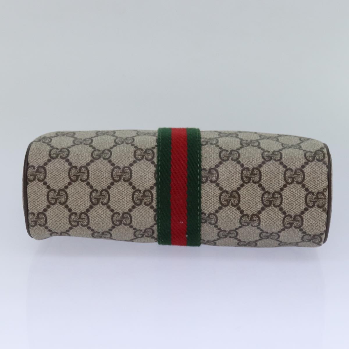 GUCCI GG Supreme Web Sherry Line Clutch Bag PVC Beige 98 73 014 3553 th5210