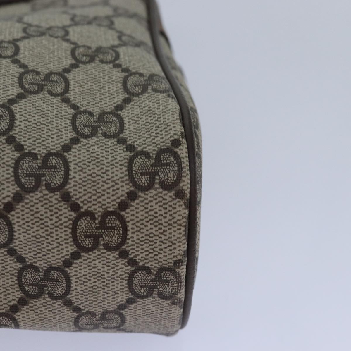 GUCCI GG Supreme Web Sherry Line Clutch Bag PVC Beige 98 73 014 3553 th5210