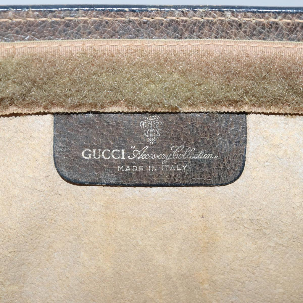 GUCCI GG Supreme Web Sherry Line Clutch Bag PVC Beige Red 84 01 001 th5211