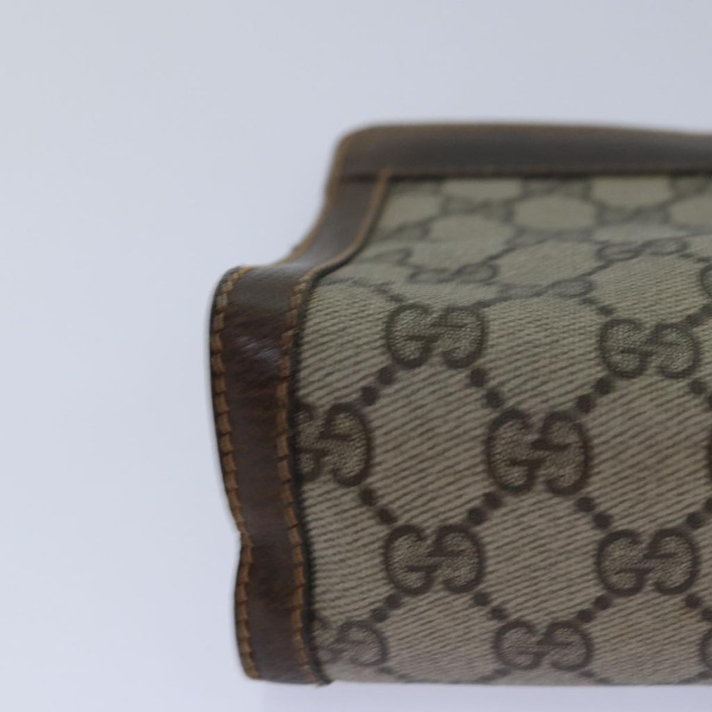 GUCCI GG Supreme Web Sherry Line Clutch Bag PVC Beige Red 84 01 001 th5211