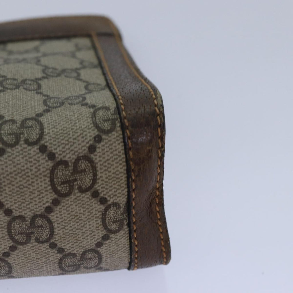 GUCCI GG Supreme Web Sherry Line Clutch Bag PVC Beige Red 84 01 001 th5211