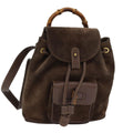 GUCCI Bamboo Backpack Suede Brown Gold 003 2058 0030 th5215