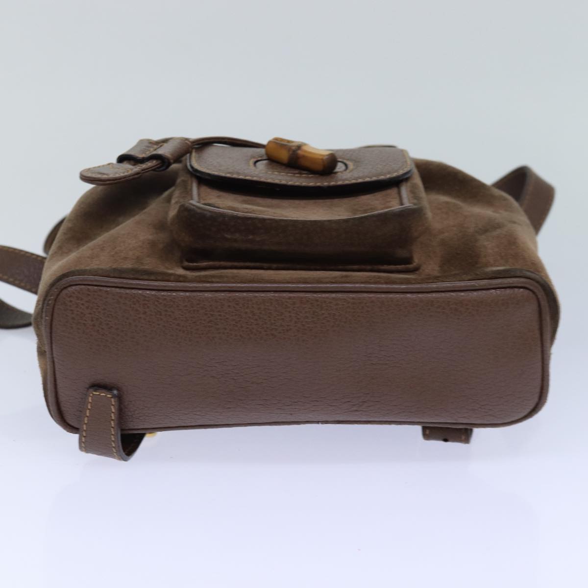 GUCCI Bamboo Backpack Suede Brown Gold 003 2058 0030 th5215