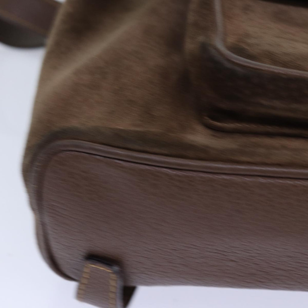 GUCCI Bamboo Backpack Suede Brown Gold 003 2058 0030 th5215