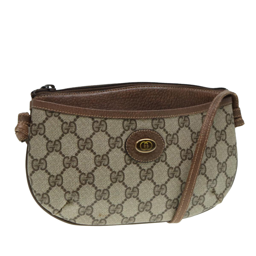 GUCCI GG Supreme Shoulder Bag PVC Beige Gold 904 02 020 th5229