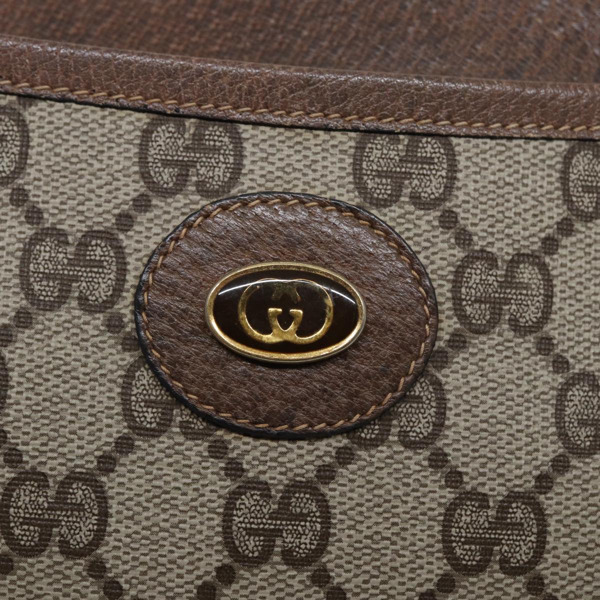 GUCCI GG Supreme Shoulder Bag PVC Beige Gold 904 02 020 th5229
