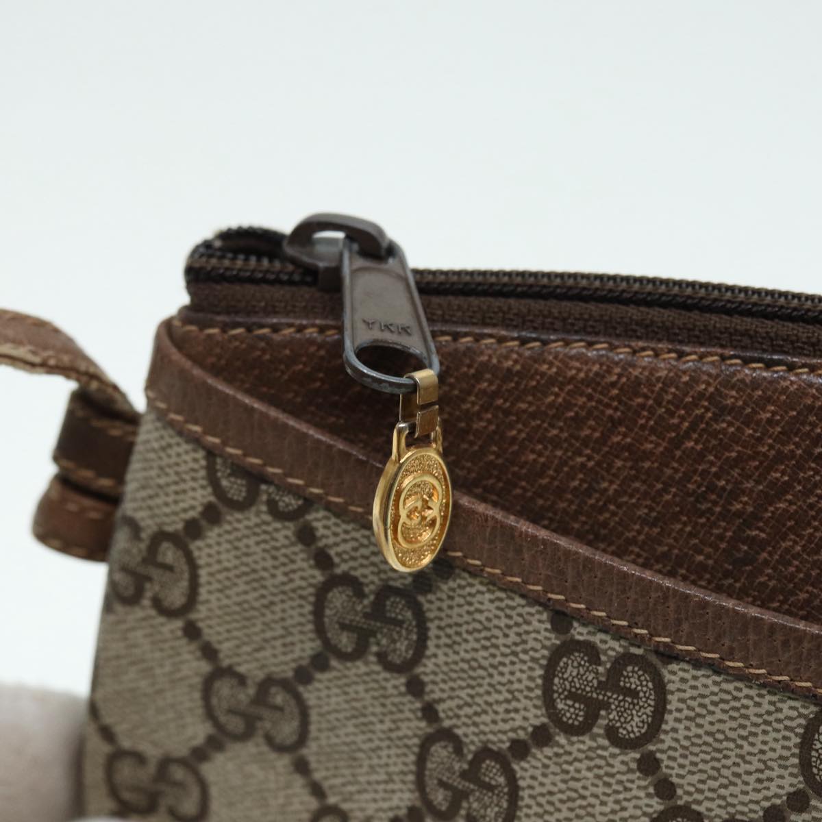 GUCCI GG Supreme Shoulder Bag PVC Beige Gold 904 02 020 th5229