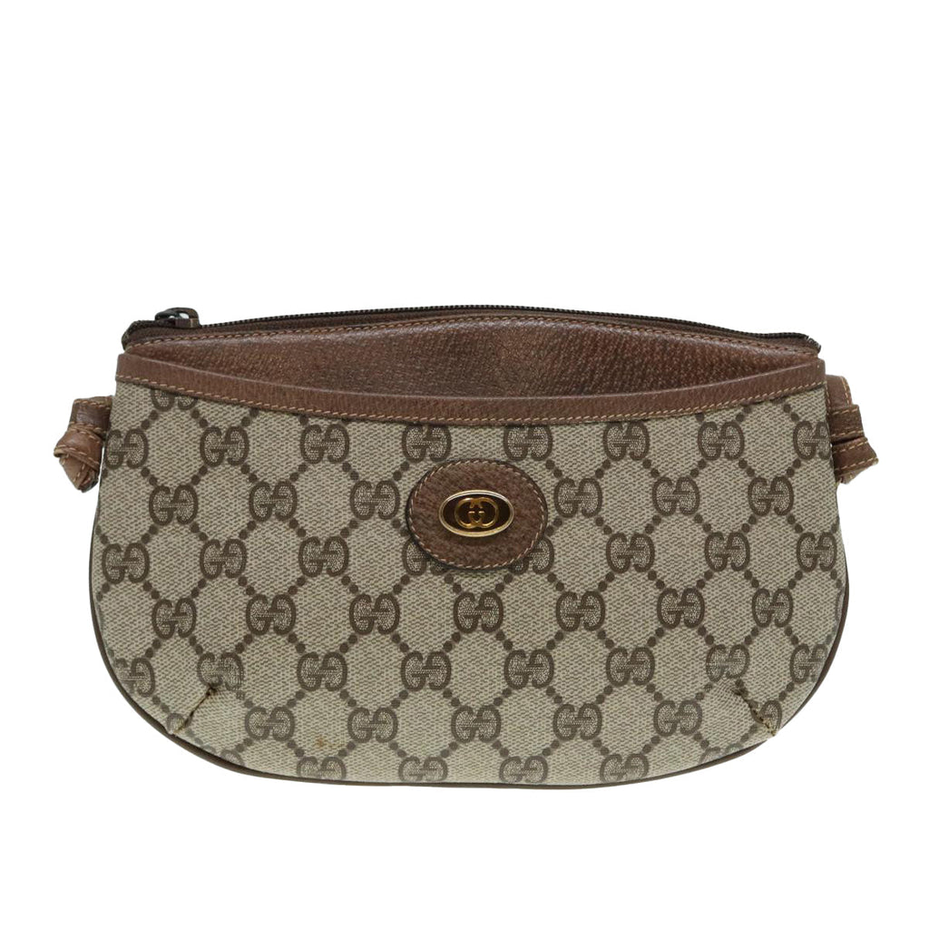 GUCCI GG Supreme Shoulder Bag PVC Beige Gold 904 02 020 th5229