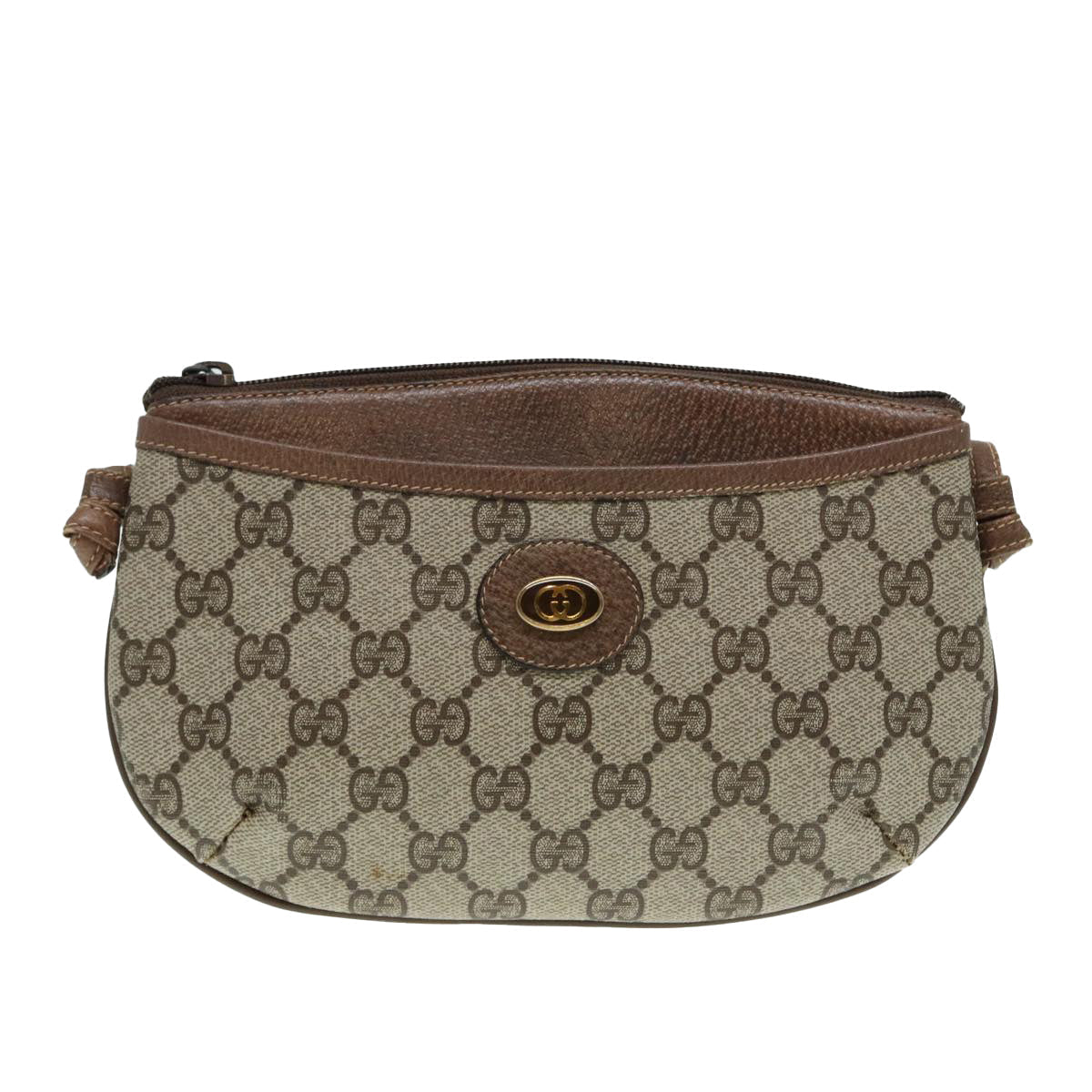 GUCCI GG Supreme Shoulder Bag PVC Beige Gold 904 02 020 th5229