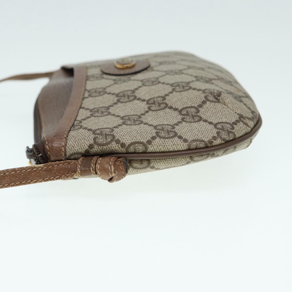 GUCCI GG Supreme Shoulder Bag PVC Beige Gold 904 02 020 th5229