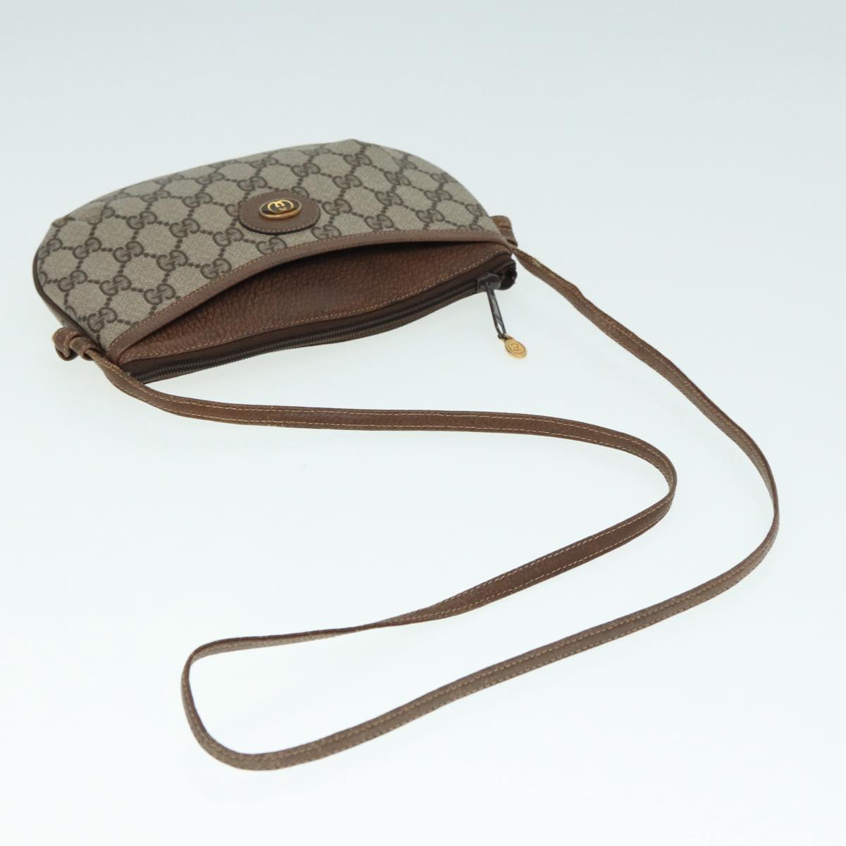 GUCCI GG Supreme Shoulder Bag PVC Beige Gold 904 02 020 th5229