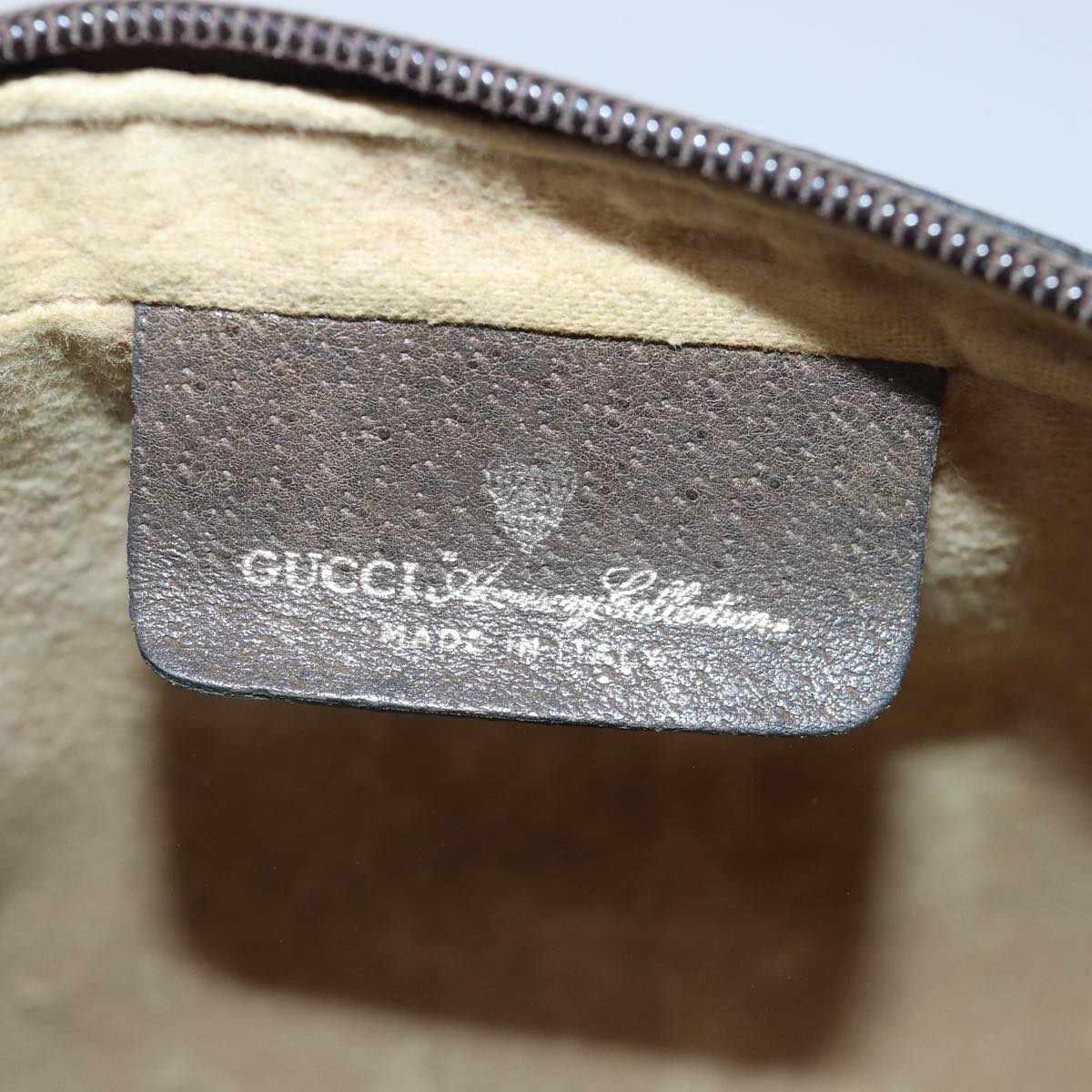 GUCCI GG Supreme Web Sherry Line Clutch Bag PVC Red Beige 56 01 012 th5230