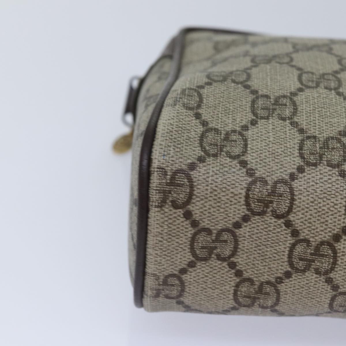 GUCCI GG Supreme Web Sherry Line Clutch Bag PVC Red Beige 56 01 012 th5230