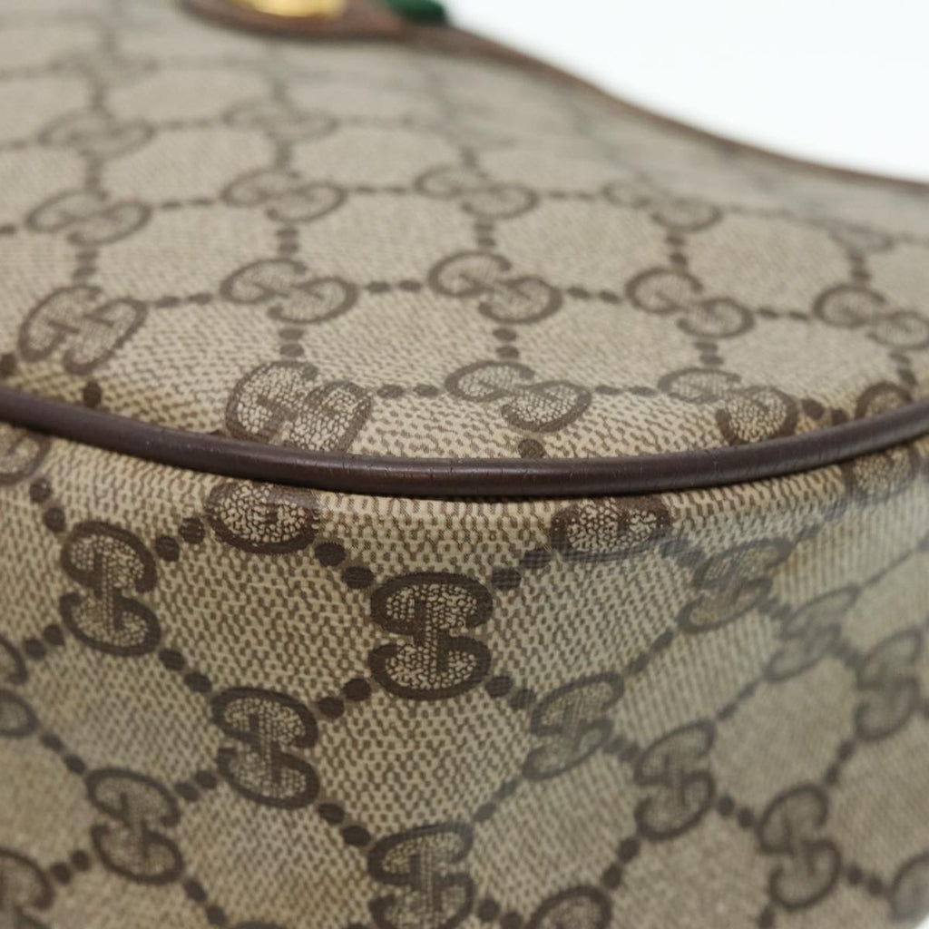 GUCCI GG Supreme Web Sherry Line Shoulder Bag PVC Beige 89 02 077 th5234