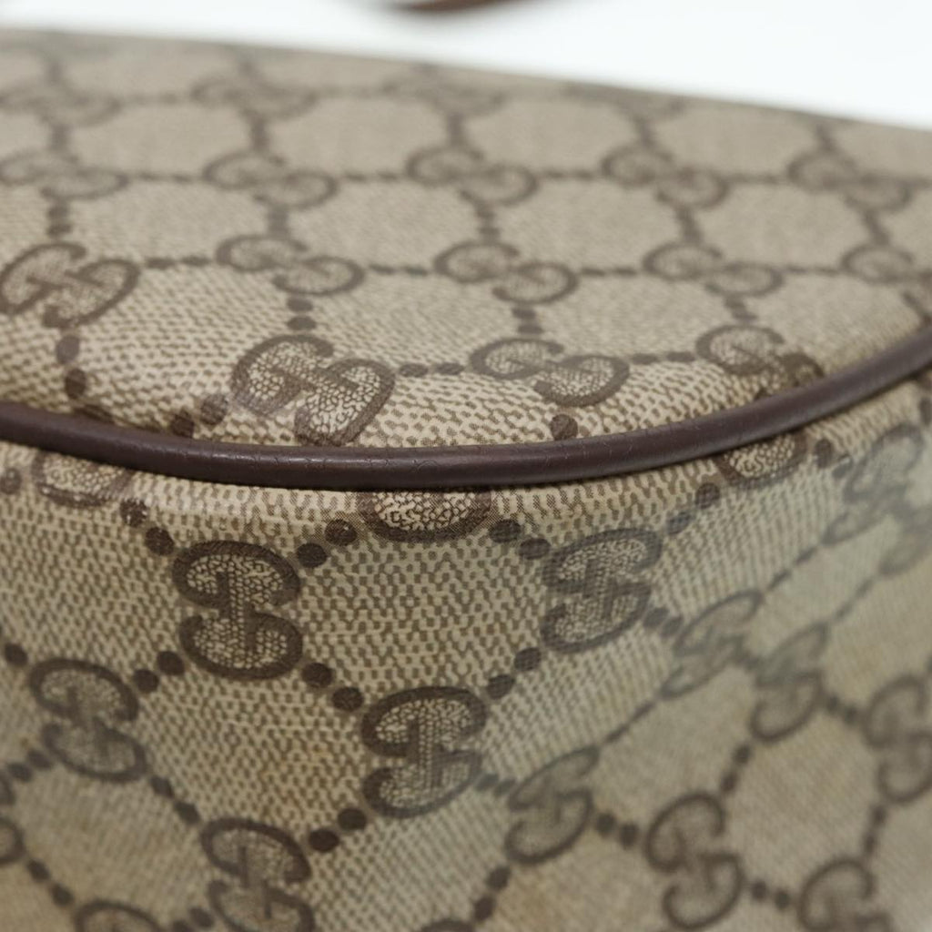 GUCCI GG Supreme Web Sherry Line Shoulder Bag PVC Beige 89 02 077 th5234