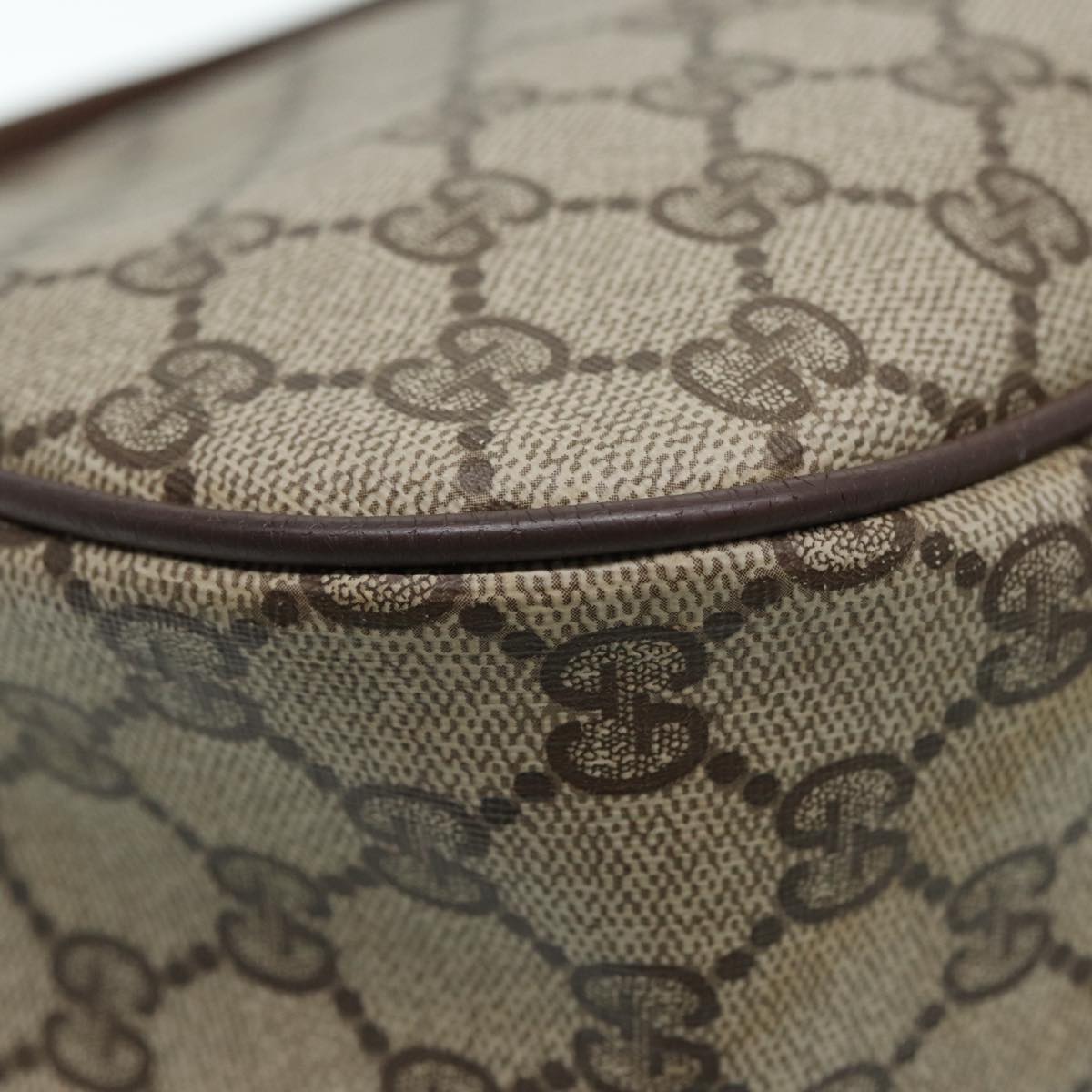 GUCCI GG Supreme Web Sherry Line Shoulder Bag PVC Beige 89 02 077 th5234