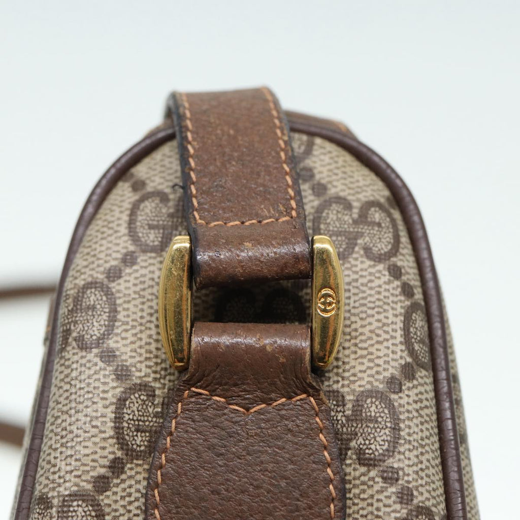 GUCCI GG Supreme Web Sherry Line Shoulder Bag PVC Beige 89 02 077 th5234