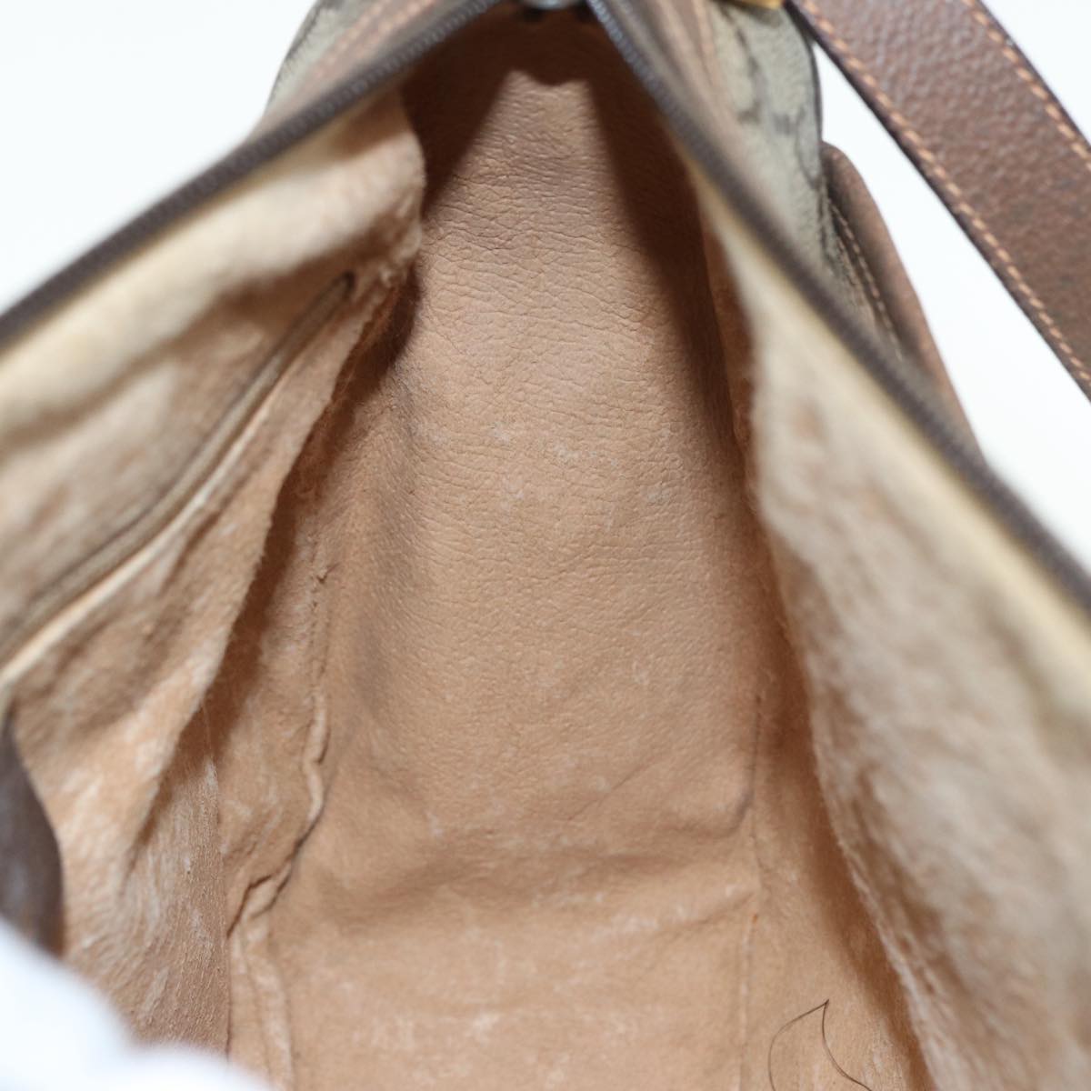 GUCCI GG Supreme Web Sherry Line Shoulder Bag PVC Beige 89 02 077 th5234