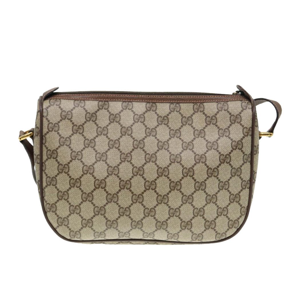 GUCCI GG Supreme Web Sherry Line Shoulder Bag PVC Beige 89 02 077 th5234