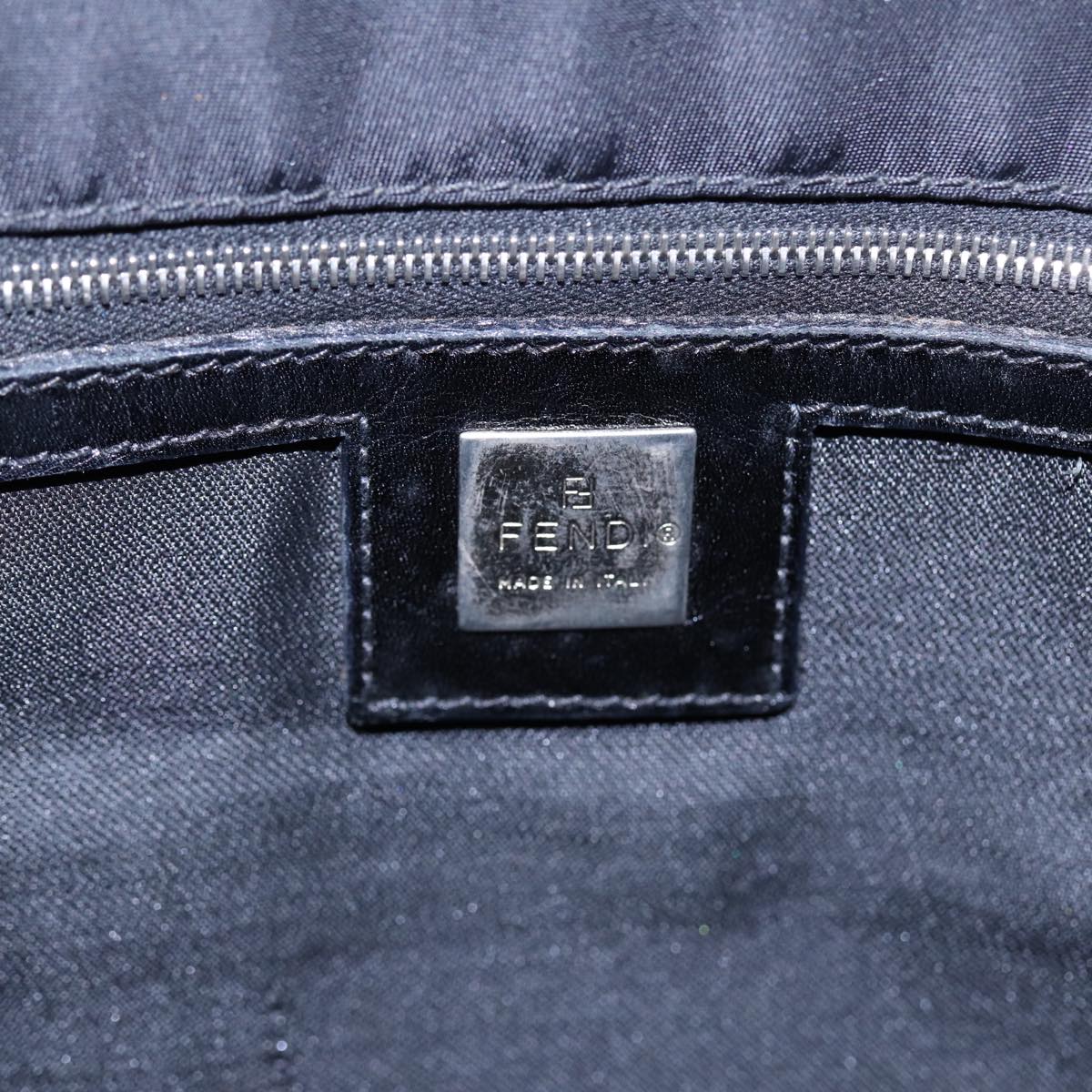 FENDI Tote Bag Nylon Black Silver th5238