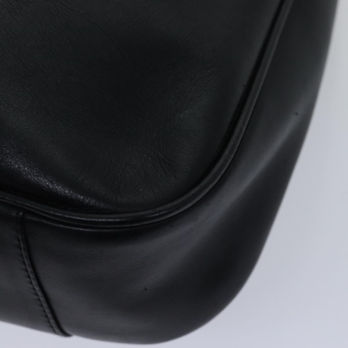 GUCCI Bamboo Hand Bag Leather 2way Black th5241