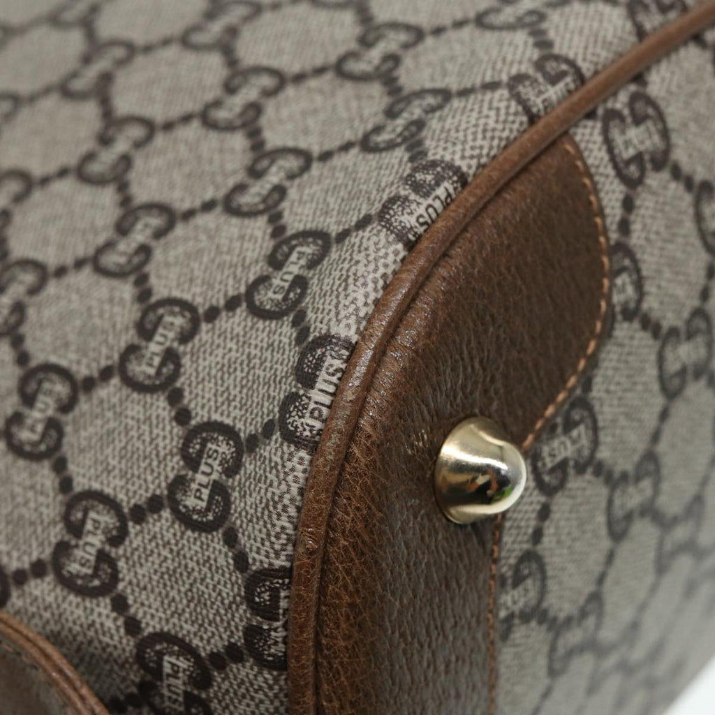GUCCI GG Plus Supreme Hand Bag PVC Beige Gold th5244