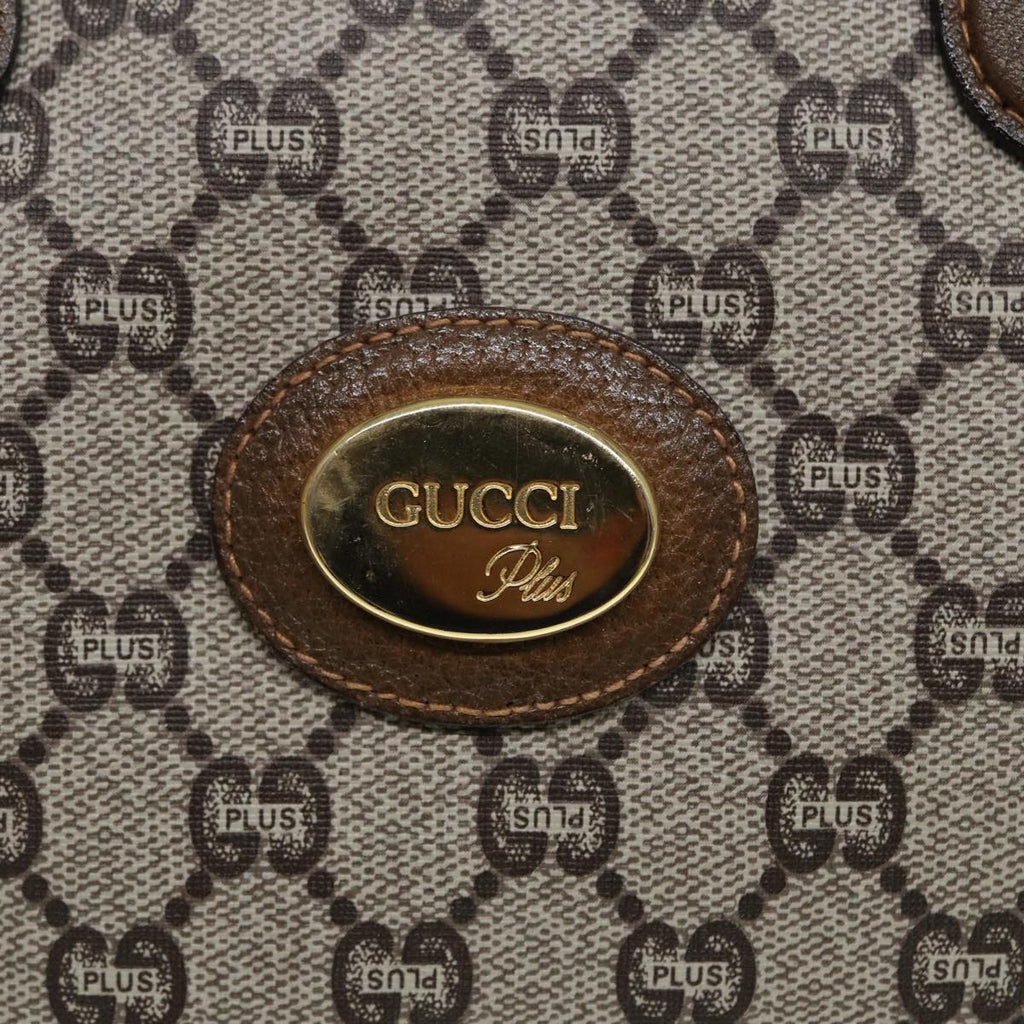 GUCCI GG Plus Supreme Hand Bag PVC Beige Gold th5244