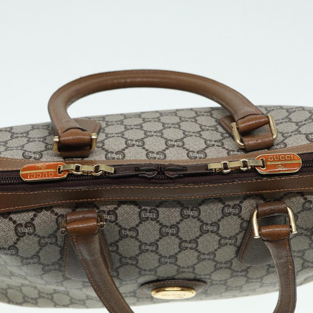 GUCCI GG Plus Supreme Hand Bag PVC Beige Gold th5244