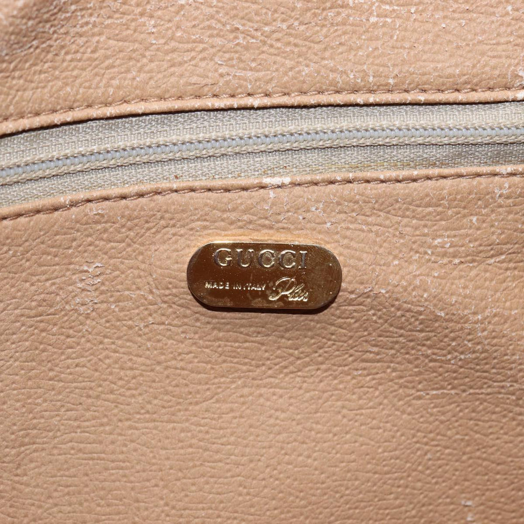 GUCCI GG Plus Supreme Hand Bag PVC Beige Gold th5244