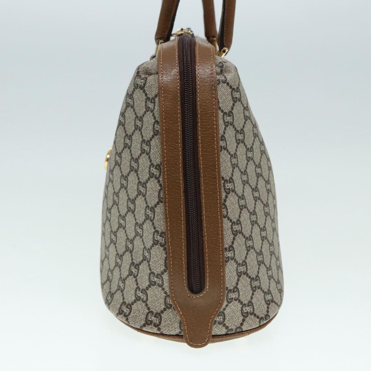 GUCCI GG Plus Supreme Hand Bag PVC Beige Gold th5244