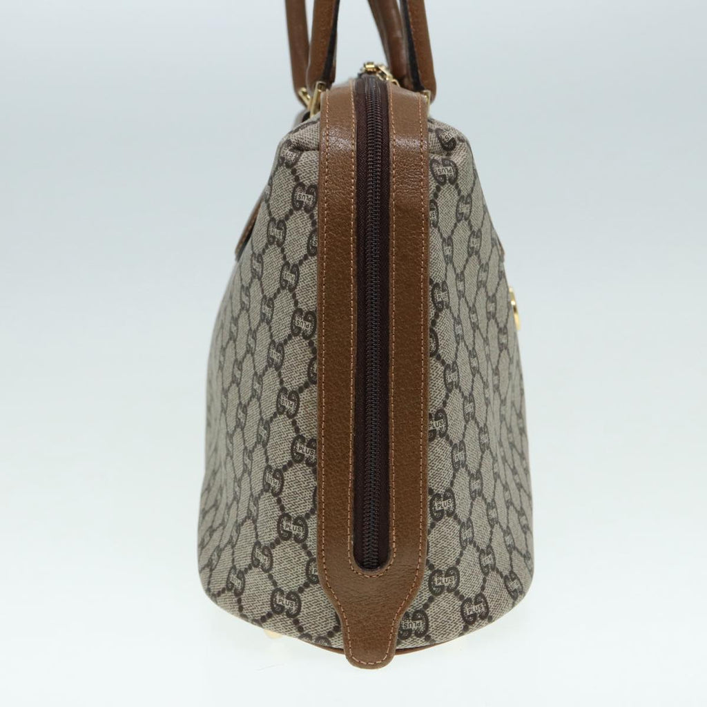 GUCCI GG Plus Supreme Hand Bag PVC Beige Gold th5244