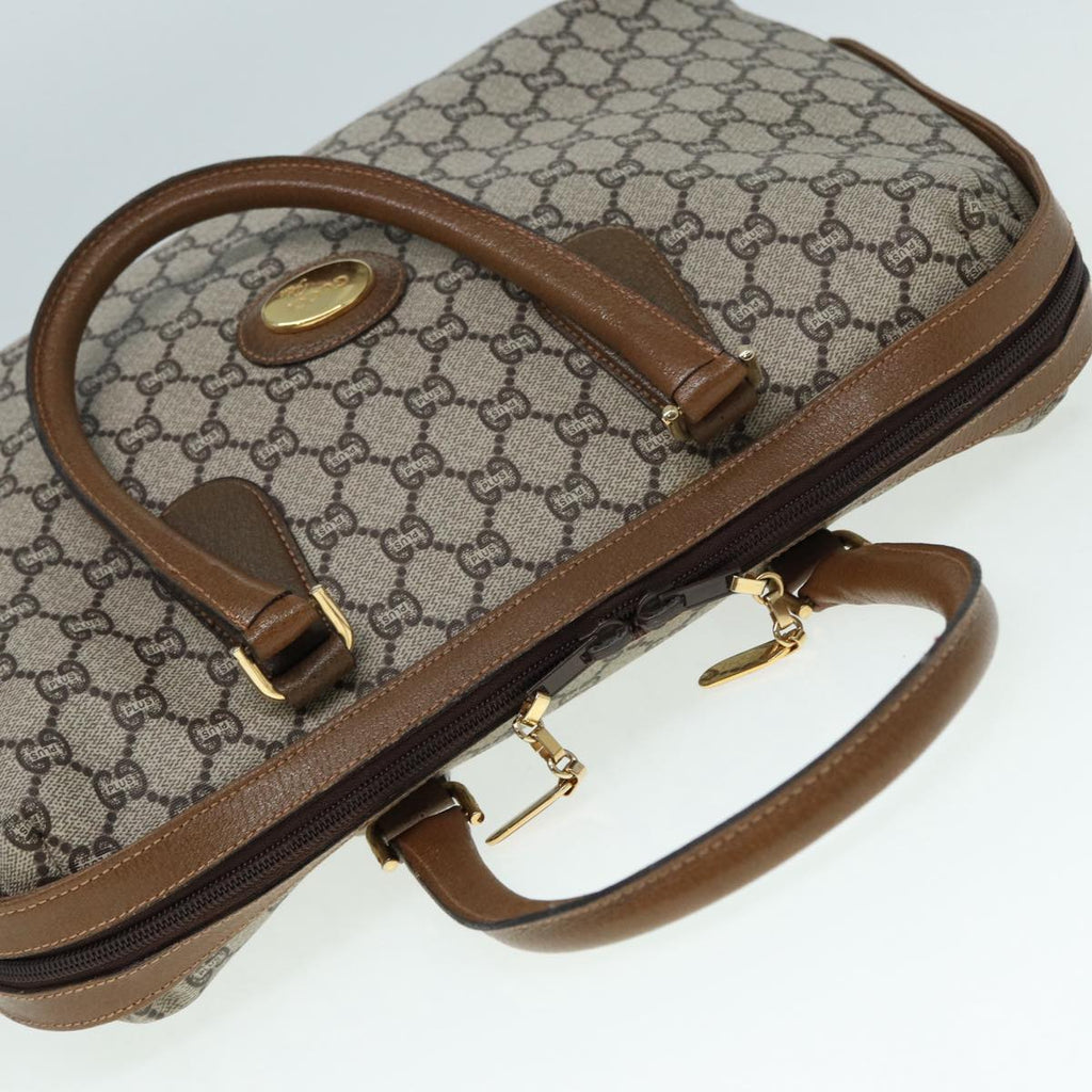 GUCCI GG Plus Supreme Hand Bag PVC Beige Gold th5244
