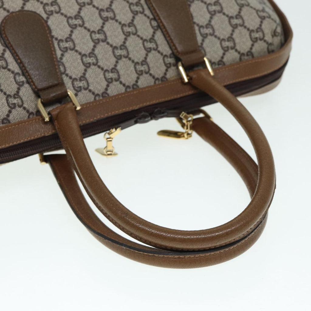 GUCCI GG Plus Supreme Hand Bag PVC Beige Gold th5244