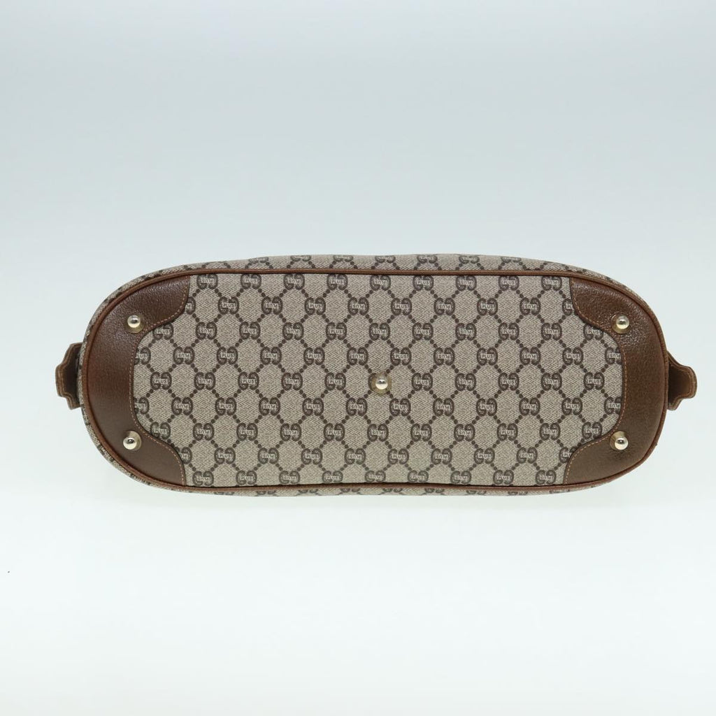 GUCCI GG Plus Supreme Hand Bag PVC Beige Gold th5244
